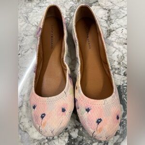 Lucky Brand Women's Floral Flats - Pink and Cream - Brand New